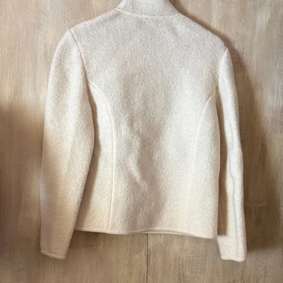 Lands' End Cream Women's Cardigan Sweater jacket size 8 - Picture 2 of 5